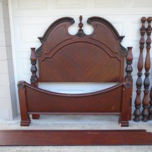 Poster French Chippendale Queen Size BED Regency English Colonial Country Georgian Victorian Plantation Sheraton Court STY 4 Poles Louis XV