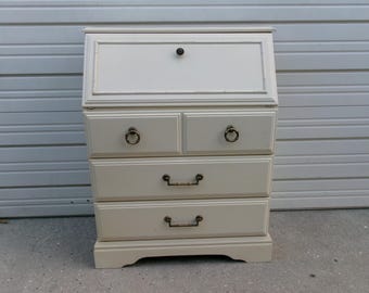 RARE Faux Bamboo Drop down Desk Cabinet Regency Writing Drawers Slant Front Palm Beach Islands West Indies Lake House Secretary Colonial