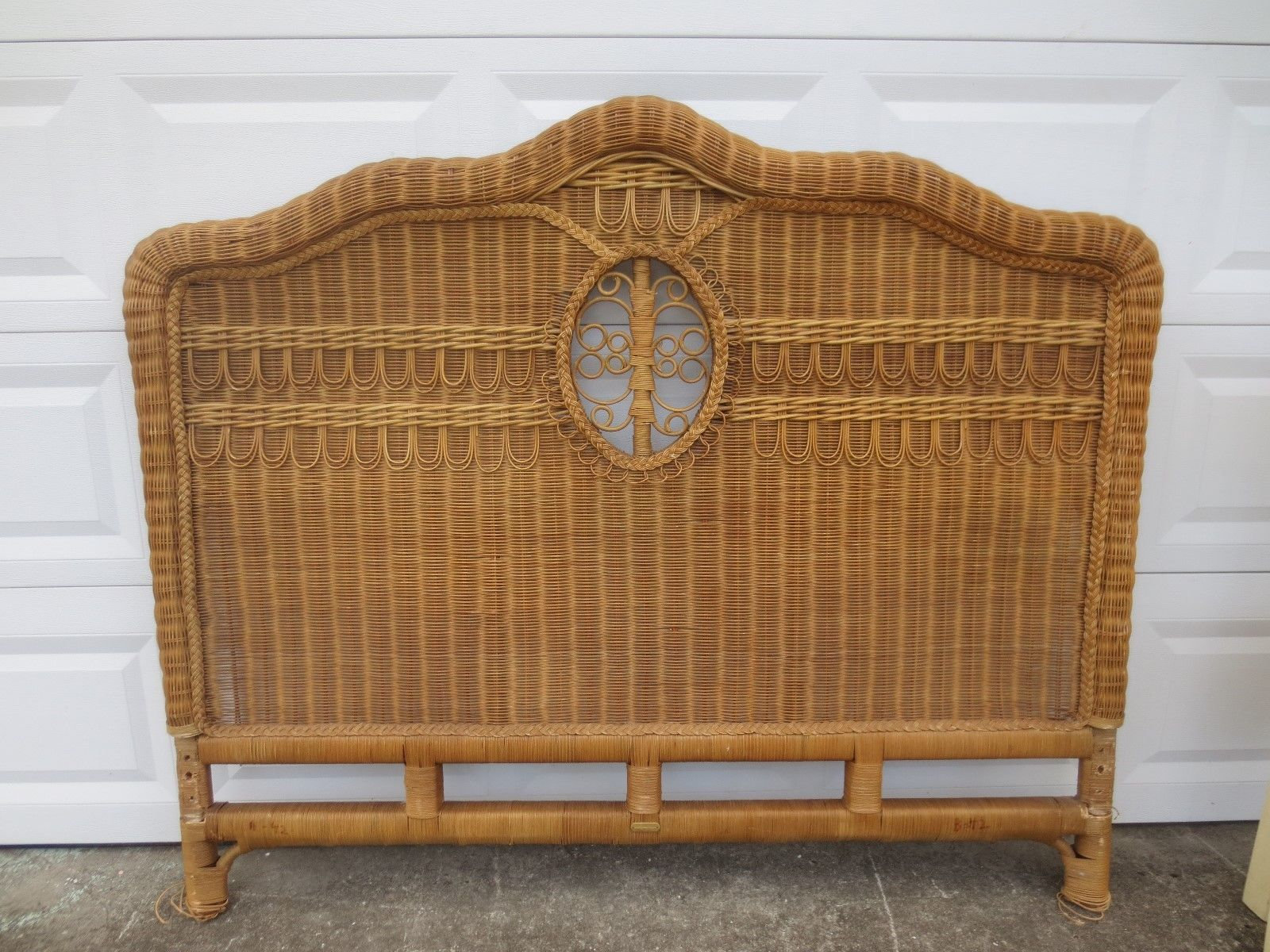 Peacock Wicker Queen Size Headboard Tropical Regency Rattan Etsy