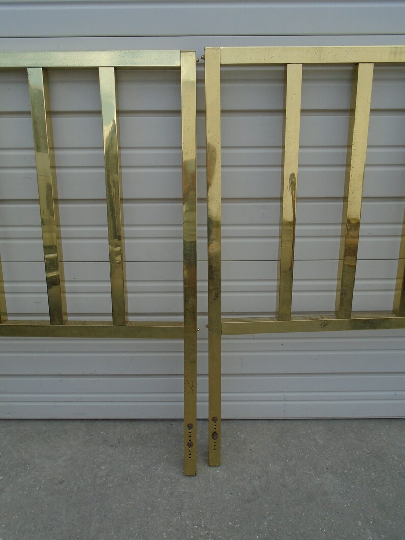 Gold Pair Twin Size Headboards Art Deco Glam Flat Spindles Etsy