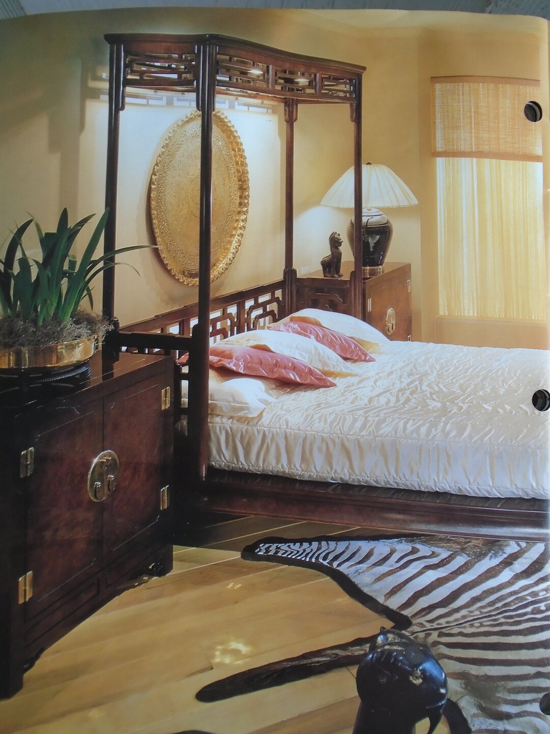 Asian Canopy Fretwork Queen Size Bed Hooded Opium Mandarin Etsy