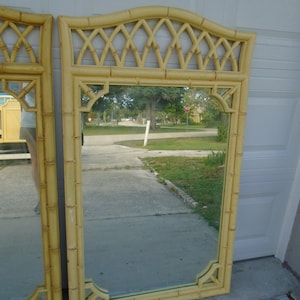 LG 1 large Fretwork Faux Bamboo Chinese Chippendale Mirror Hollywood Regency Allegro Thomasville Chinoiserie Asian Glam Boho West Indies