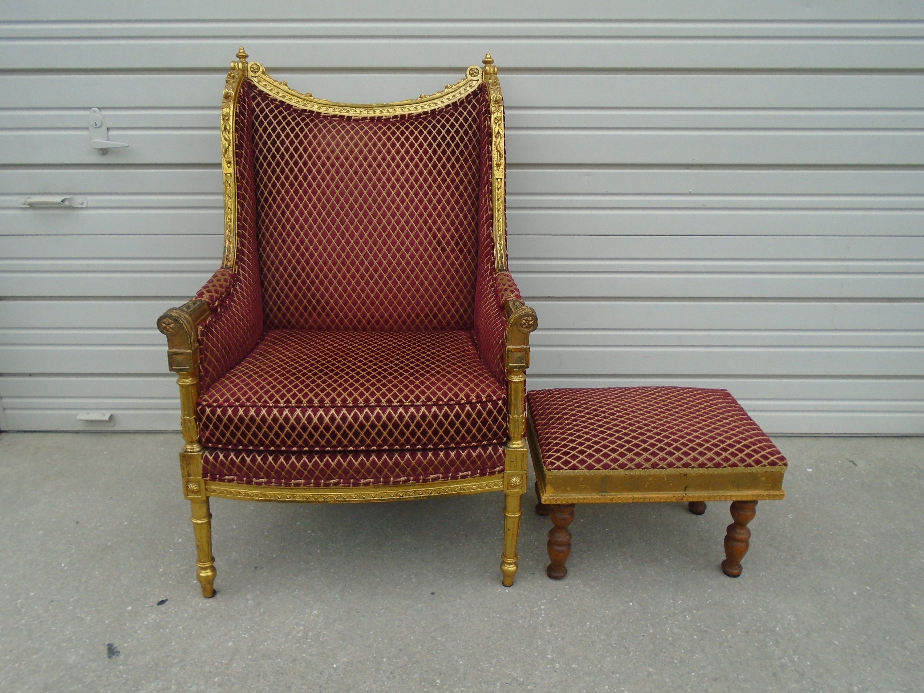 Gold Royal Lounge Chair ottoman Throne Crown Queen King | Etsy