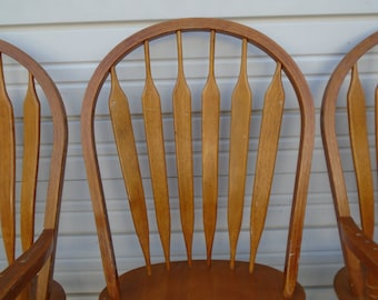 Set 8 6 +2 Colonial Chairs Flat Spindle Bow Arched back Dining Country Windsor Mission Rustic Regency Farm Country Cottage eight Turned Six