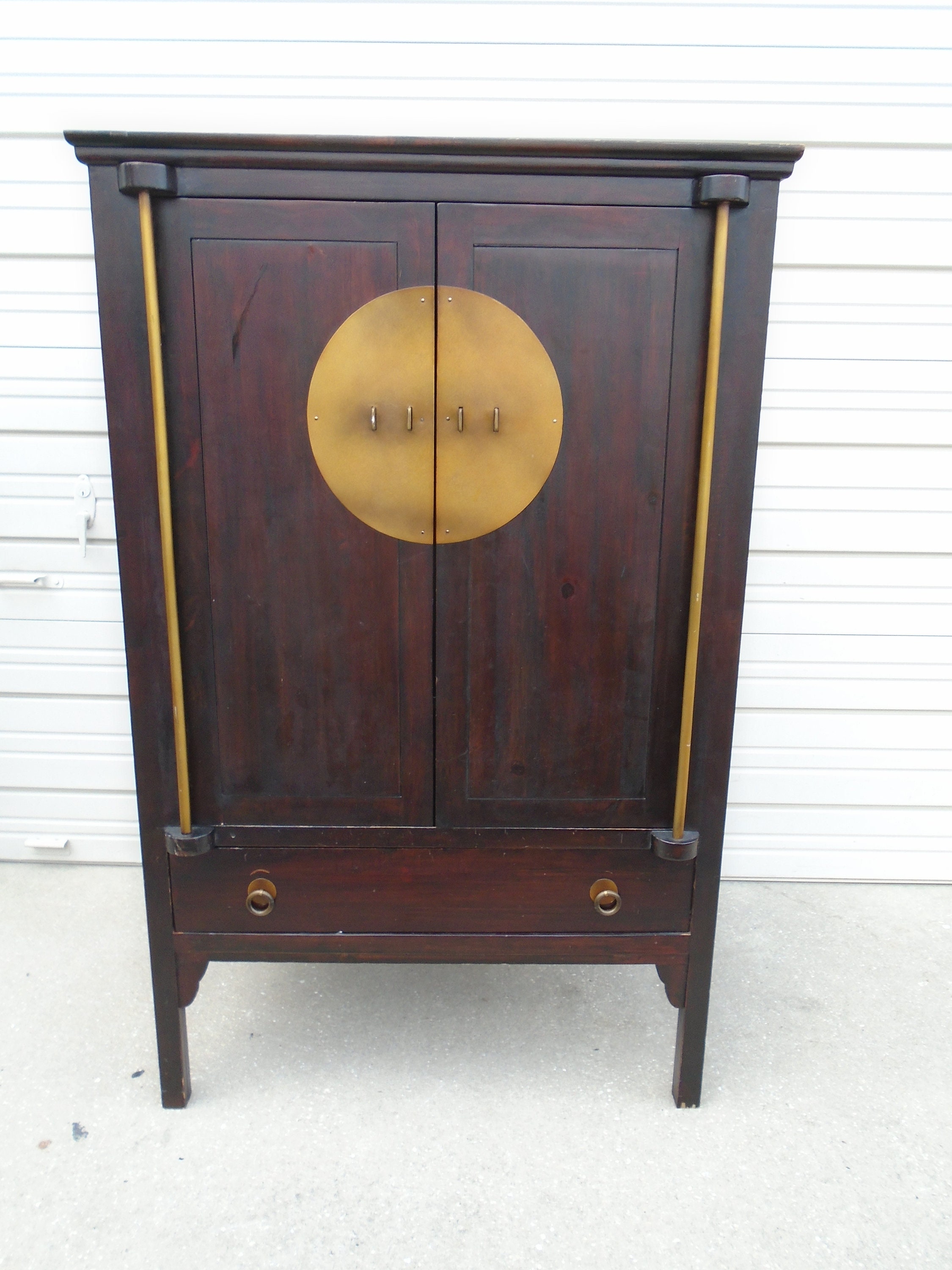 Tibetan Armoire Cabinet Asian Linen Entertainment Center TV