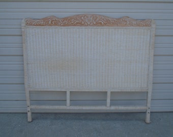 Pier 1 Wicker queen size Headboard Jamaica Collection One Imports Rattan Bamboo Cottage Coastal Tropical Nautical Boho Imports