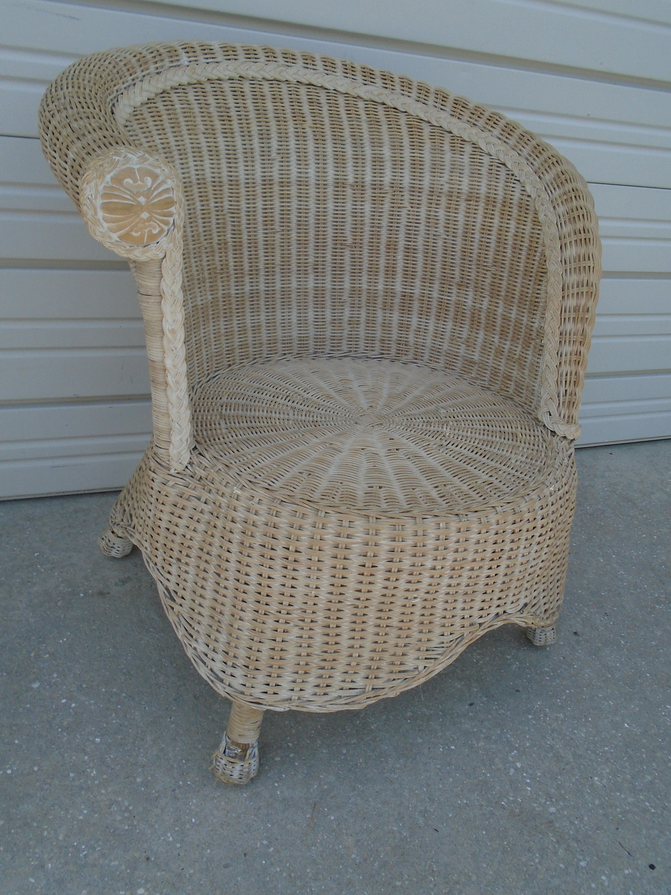 Pier 1 Wicker Chair Asymmetrical Back Cottage Jamaica Imports Etsy
