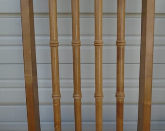 Set 6 Dining Chairs Faux Bamboo Spindles West Indies British Colonial Hollywood Regency Palm Beach Boho Cottage Coastal Retro Brown SIX