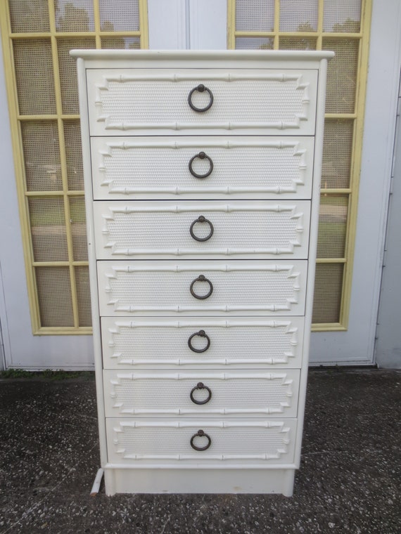 Omega Faux Bamboo Lingerie Chest Of Drawers Hollywood Regency Etsy