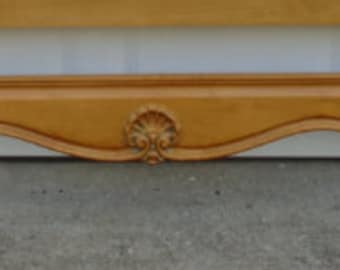 French Full Size Footboard Double Carved Shell Solid Panel Provincial Hollywood Regency Country Italian Shabby Louis XVII Farm Boho For Bed