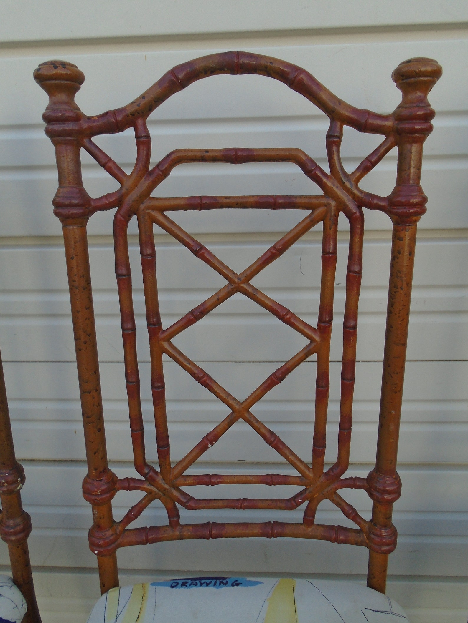 Kessler 4 Faux bamboo Dining Chairs Set Four Fretwork Atomic Etsy