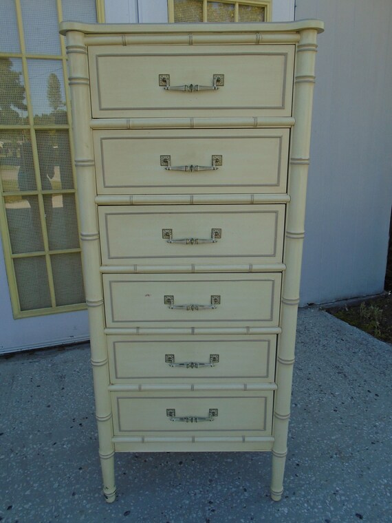 Henry Link Faux Bamboo Lingerie Chest Of Drawers Hollywood Etsy