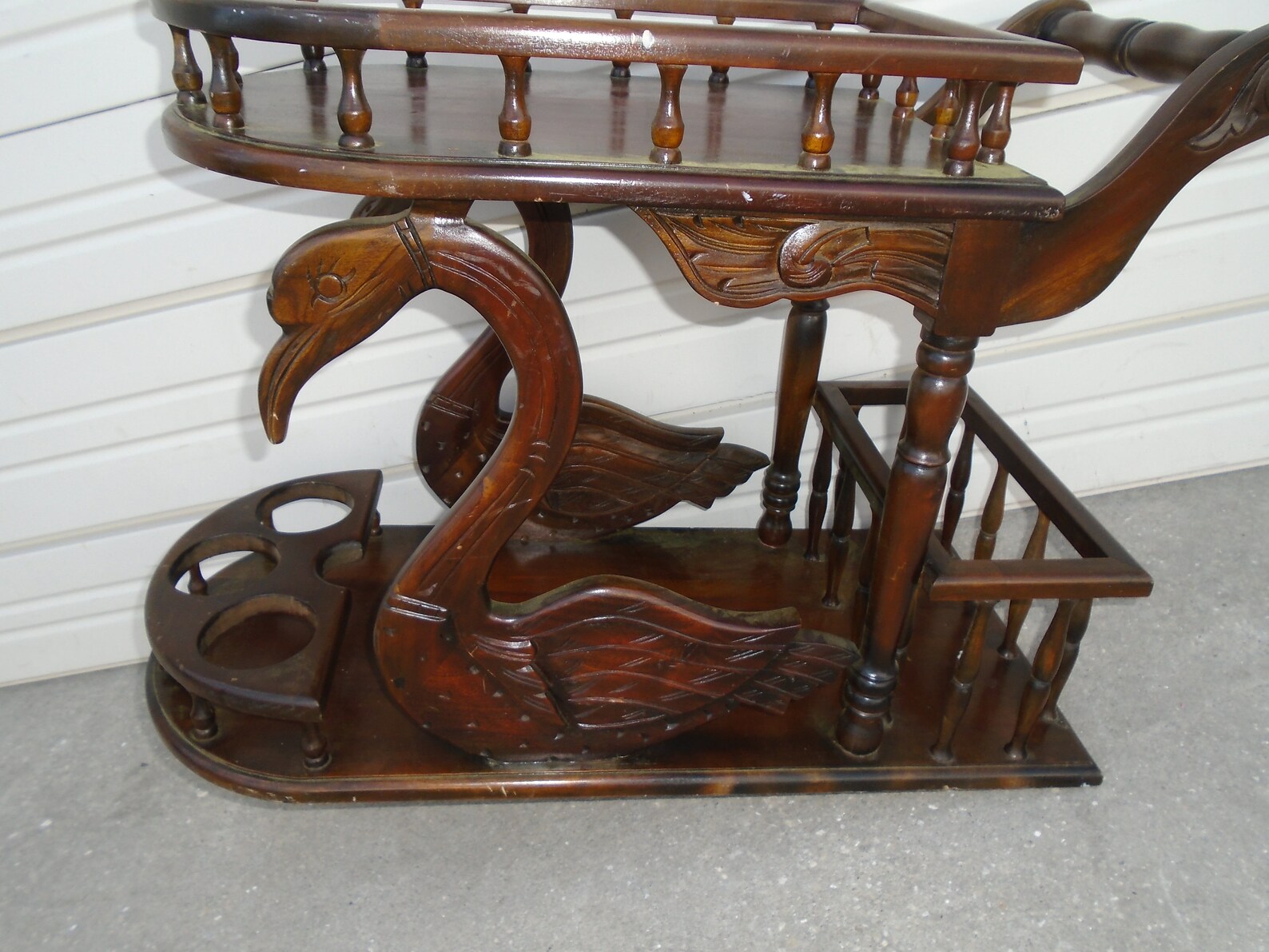 TL Swan Carved Serving Tea Cart French Country Server Trolley Etsy
