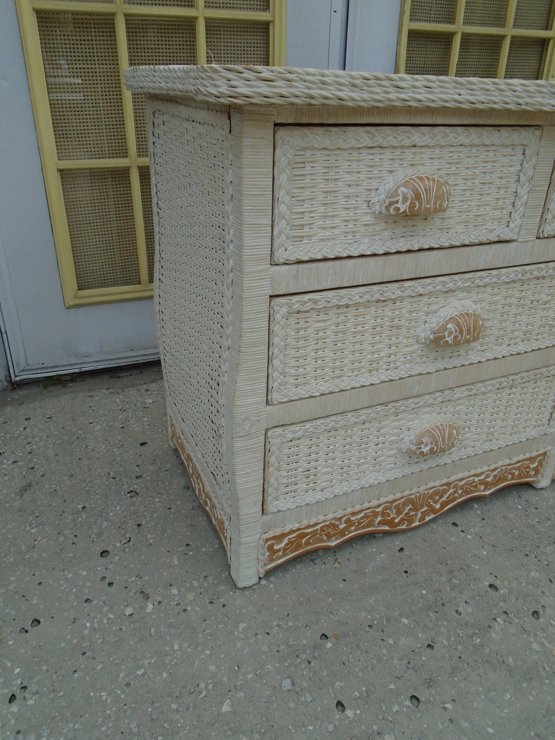 Pier 1 Imports Jamaica Wicker Dresser Bureau Shabby Chic 7 Etsy