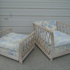Chippendale Cube Bamboo Lounge Chair Club Rattan Trellis Lattice Regency Fretwork Beach Cottage Coastal Tropical Ayers Ficks Reed style