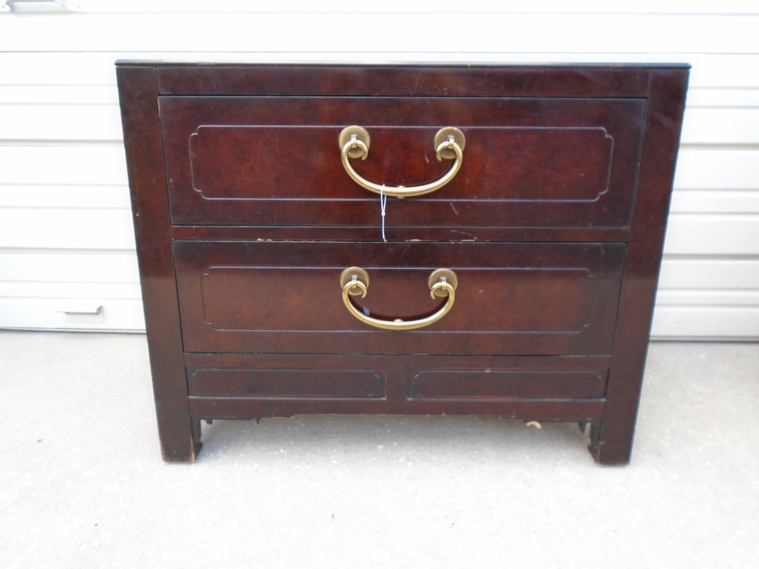 Fretwork Nightstand Asian White of Mebane Shansi Hollywood Regency ...