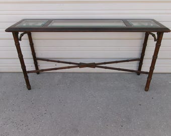 Lane Fretwork Faux Bamboo Console Table Sofa Hallway British Colonial Regency Palm Beach Chinese Chippendale West Indies Islands 2185030