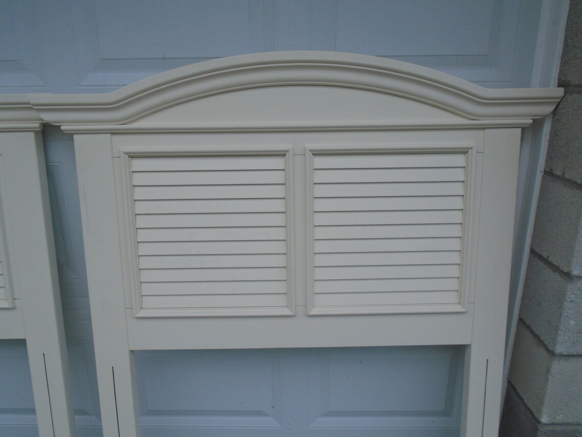 Pair Coastal Twin Size Headboards Nautical Louver Shutter 2 Etsy