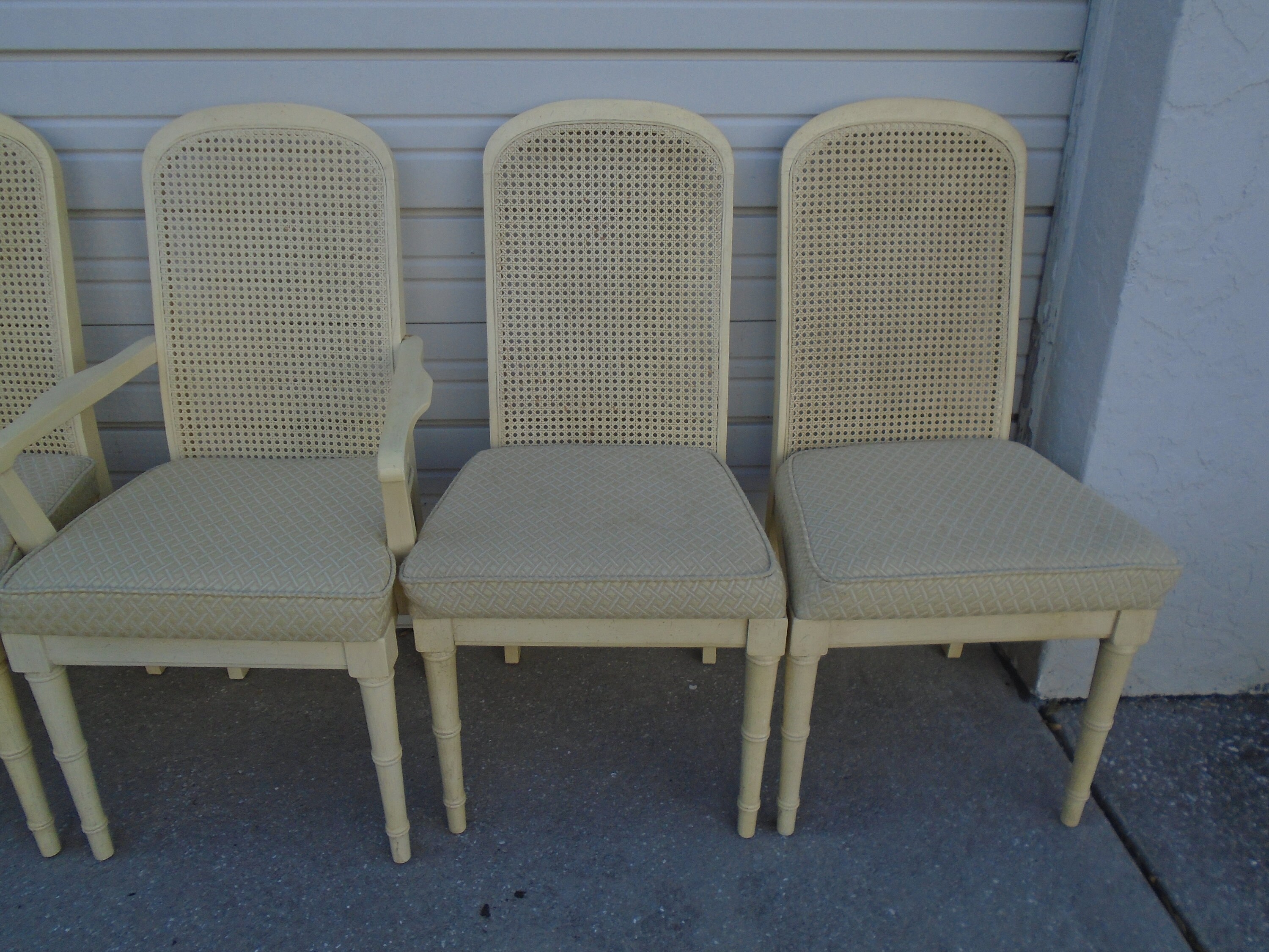 Faux wicker dining sale chairs