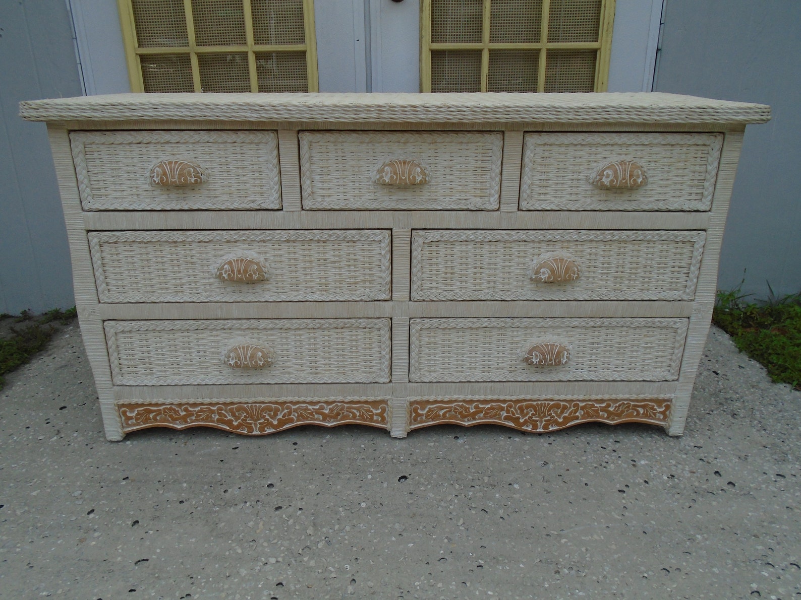 Pier 1 Imports Jamaica Wicker Dresser Bureau Shabby Chic 7 Etsy