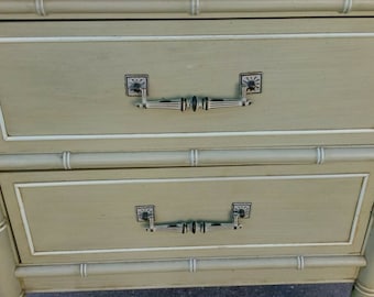 1 Pull Handle Replacement Hardware 5 6 inch  Faux Bamboo Drawers Henry Link Bali hai Collection Dresser Desk Highboy Hollywood Regency Pulls