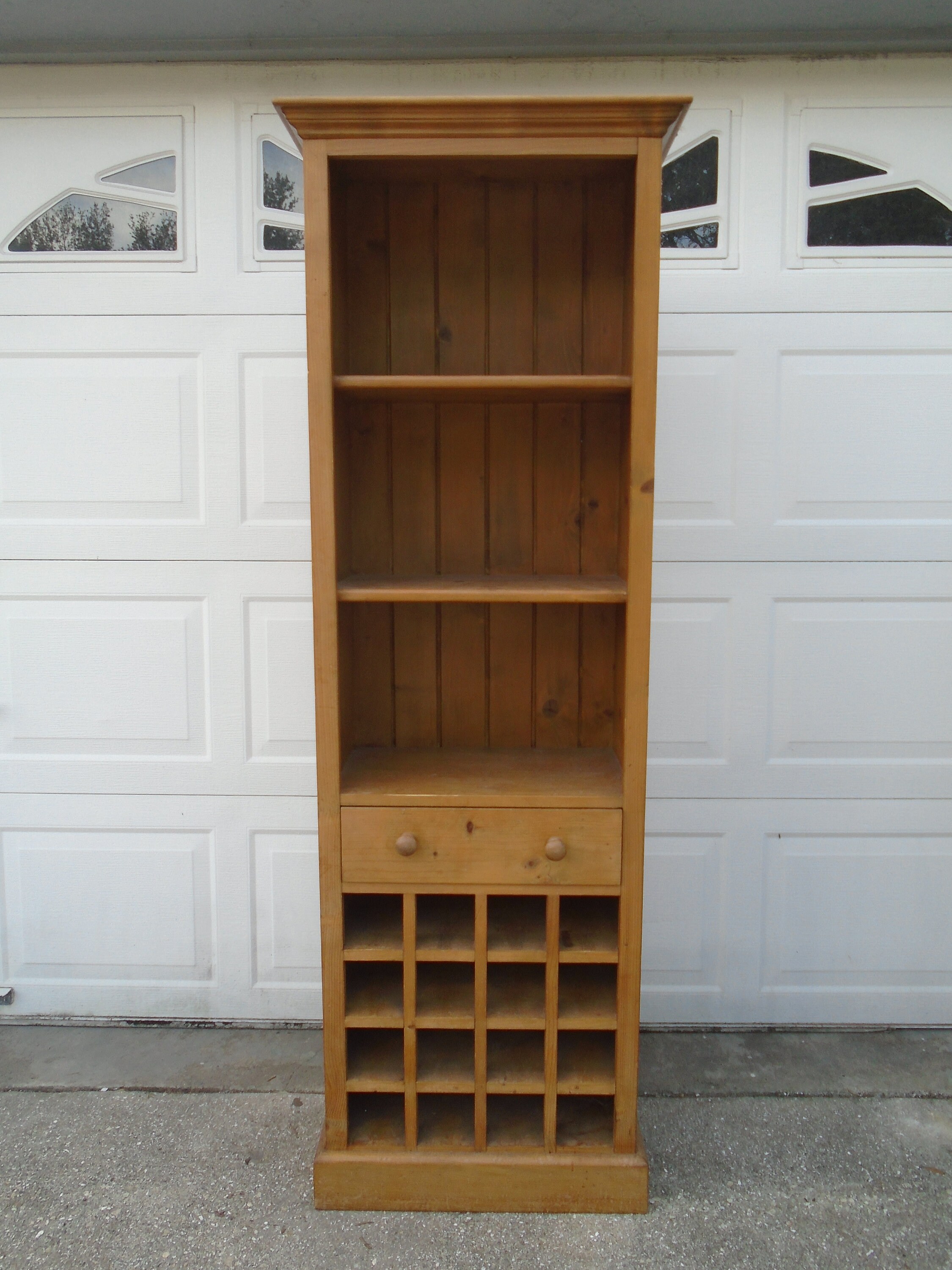Floor Bookcase Shelves Wine Rack Cabinet WOOD Farm House Hollywood