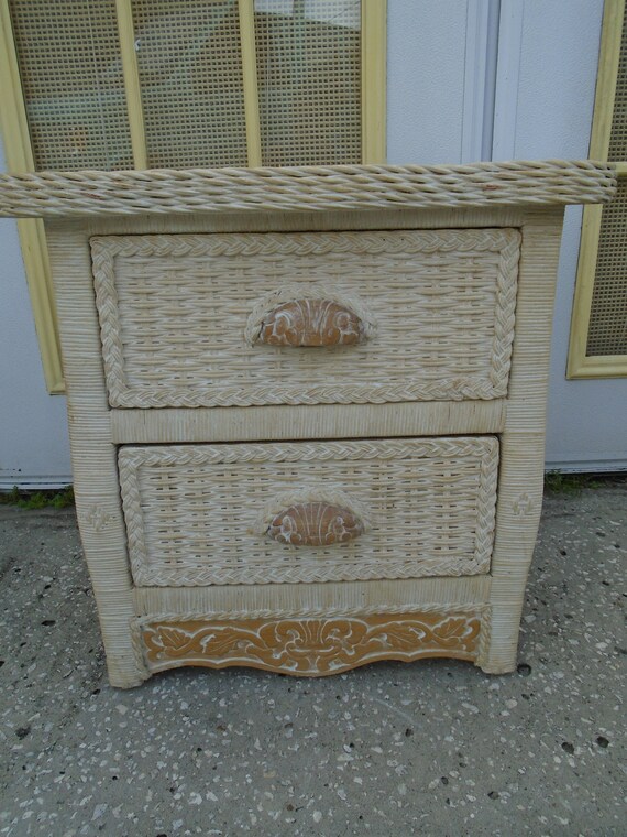 Pier 1 Wicker Nightstand Cottage Jamaica Imports One Rattan Etsy