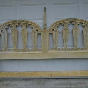 TLC Scroll Poster King Size Headboard Louis XVII Renaissance French Country Art Deco Victorian Baroque Rococo Georgian Regency Carved Boho