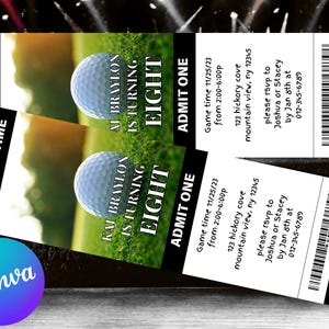 Druckvorlage Golf Tour Ticket Vorlage, Überraschungs-Golfticket, Golftour, professioneller Golf, Geschenkgutschein, Vatertagsgeschenk