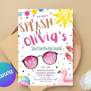 End of Summer Party Invitation, Summer Party Invitation, Summer Invites, Canva template