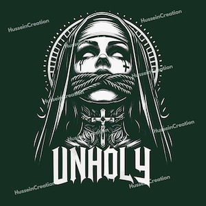 Unholy Nun Svg, Funny Horror Choked Up Unholy Nun Satan Baphomet Gothic Png, Nun Digital, Unholy Digital Png, Dark nun Download Digital