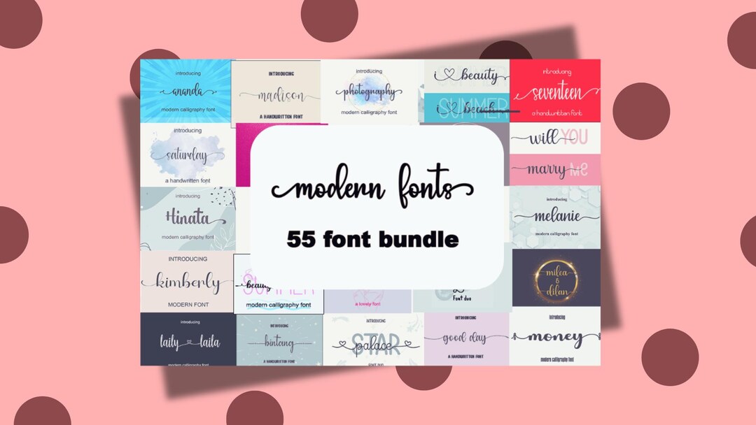 Modern Font Bundle, Wedding Font SVG Bundle, Handwritten Fonts - Etsy