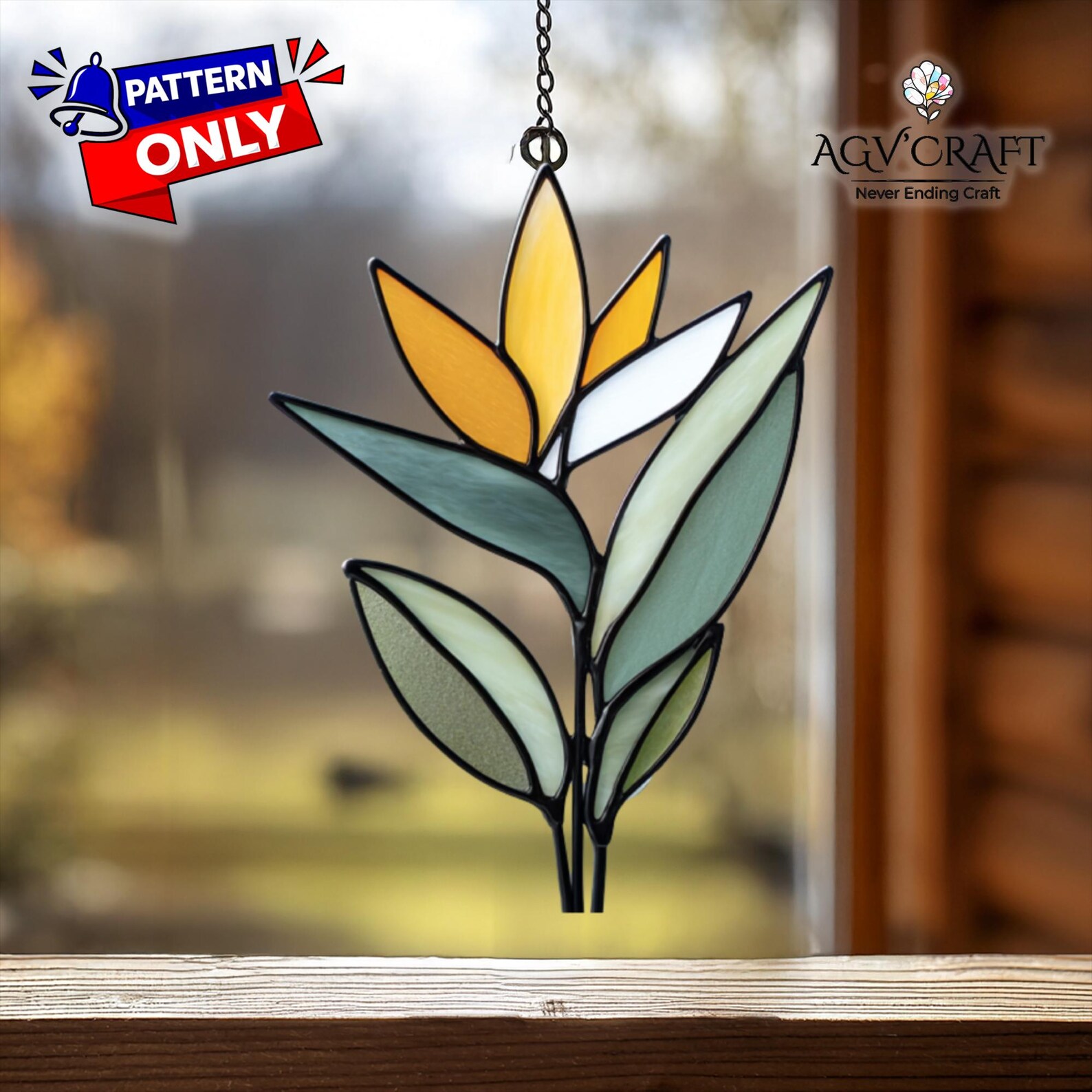 Bird of Paradise Stained Glass Plant Stakes Pattern, Bird of Paradise ...