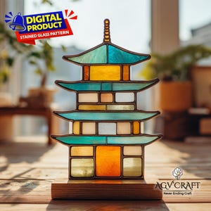 Pagoda Stained Glass - Etsy