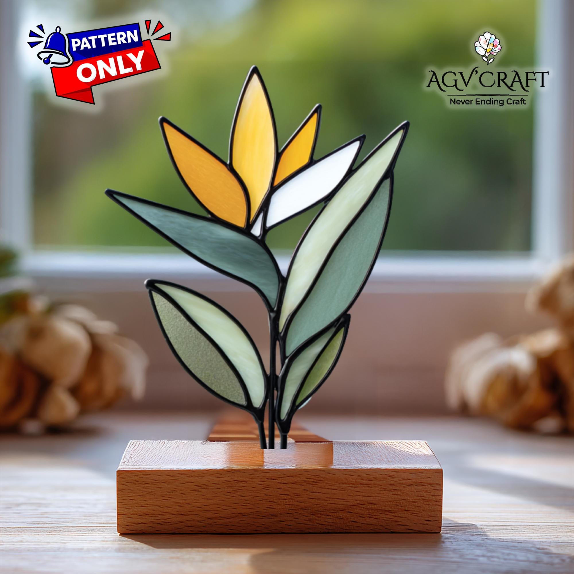 Bird of Paradise Stained Glass Plant Stakes Pattern, Bird of Paradise ...
