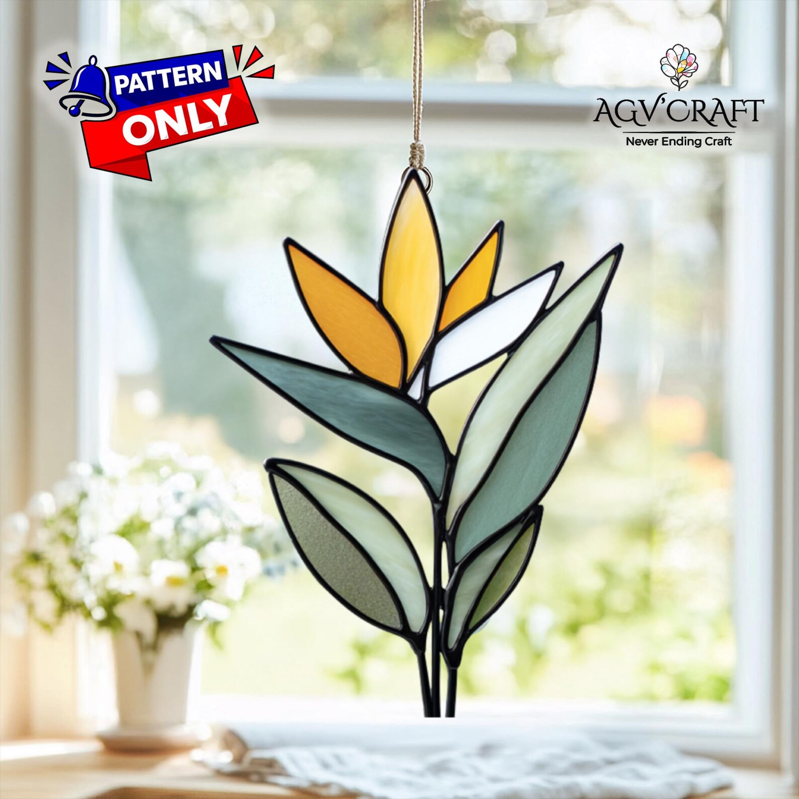 Bird of Paradise Stained Glass Plant Stakes Pattern, Bird of Paradise ...