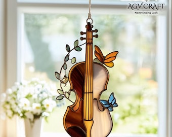ヴァイオリンステンドグラス模様、ヴァイオリンサンキャッチャー