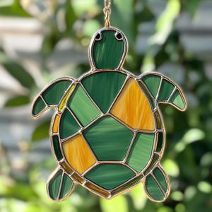 Sea Turtle Stained Glass Pattern, Turtle Stained Glass Pattern, Suncatcher Ocean Pattern, Home Decor Glass, DIY Stained Glass, Wall Decor