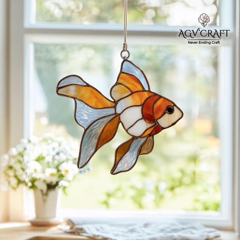 Photo inspiration: Gallery Detail: Goldfish Stained Glass Pattern Goldfish Suncatcher Pattern Fish