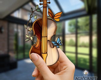 ヴァイオリンステンドグラス模様、ヴァイオリンサンキャッチャー