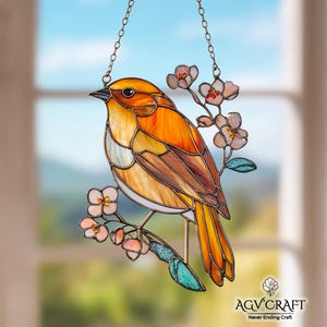 Carolina Wren Vogel Glasmalerei-Muster, Carolina Wren Suncatcher, Vogel Glasmalerei, Wohnkultur, handgemachtes PDF, Wandkunst Geschenk