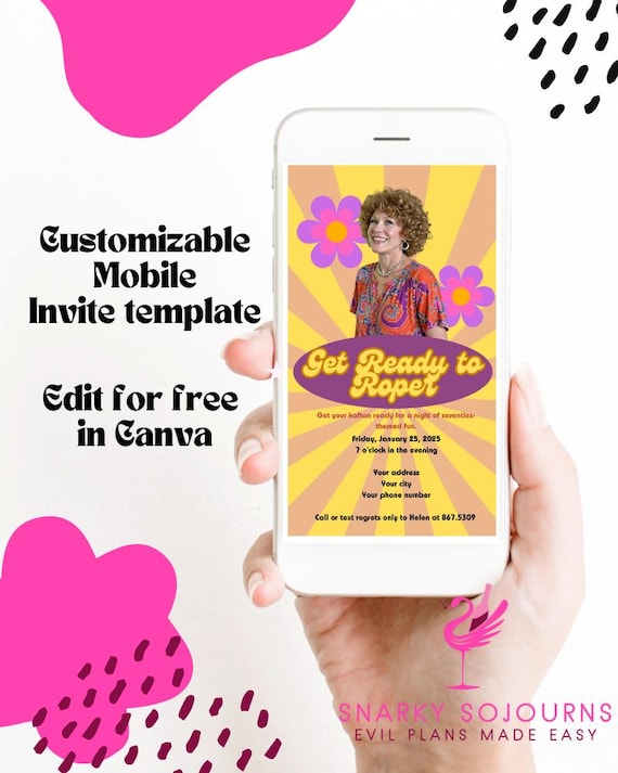 Purple Roper Romp Customizable Invite Template