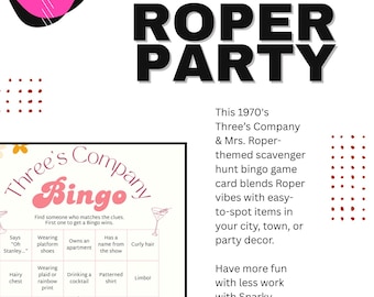 Juego de fiesta de la Sra. Roper: Bingo de búsqueda del tesoro "Tres son multitud" (Descarga digital y plantilla de Canva)