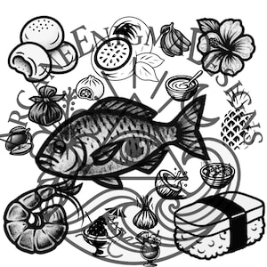 Tattoo Stencil Brush St| PNG + Procreate | Hawaii Theme