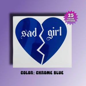 Sad Girl Vinyl Decal, JDM Sad Girls Club, Mental Health Car Bumper or Window Sticker, Laptop Wall Mirror Tumbler Decal