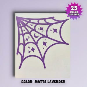 Spider Web Vinyl Decal, Celestial Car Bumper or Window Sticker, Goth Gothic Laptop Wall Mirror Tumbler Decal