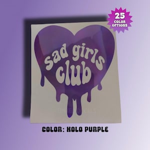 Sad Girl Vinyl Decal, JDM Sad Girls Club, Mental Health Car Bumper or Window Sticker, Laptop Wall Mirror Tumbler Decal