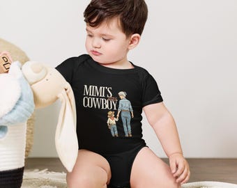 Tutina a maniche corte per neonati "Il piccolo cowboy di Mimi".