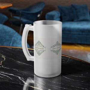 Personalized Frosted Glass Beer Mug - Perfect for Craft Beer Lovers, Groomsmen Gifts, Wedding Decor, Pub Nights, Home Brewing