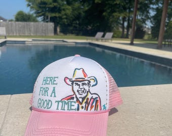 Boné Trucker pintado à mão com design personalizado